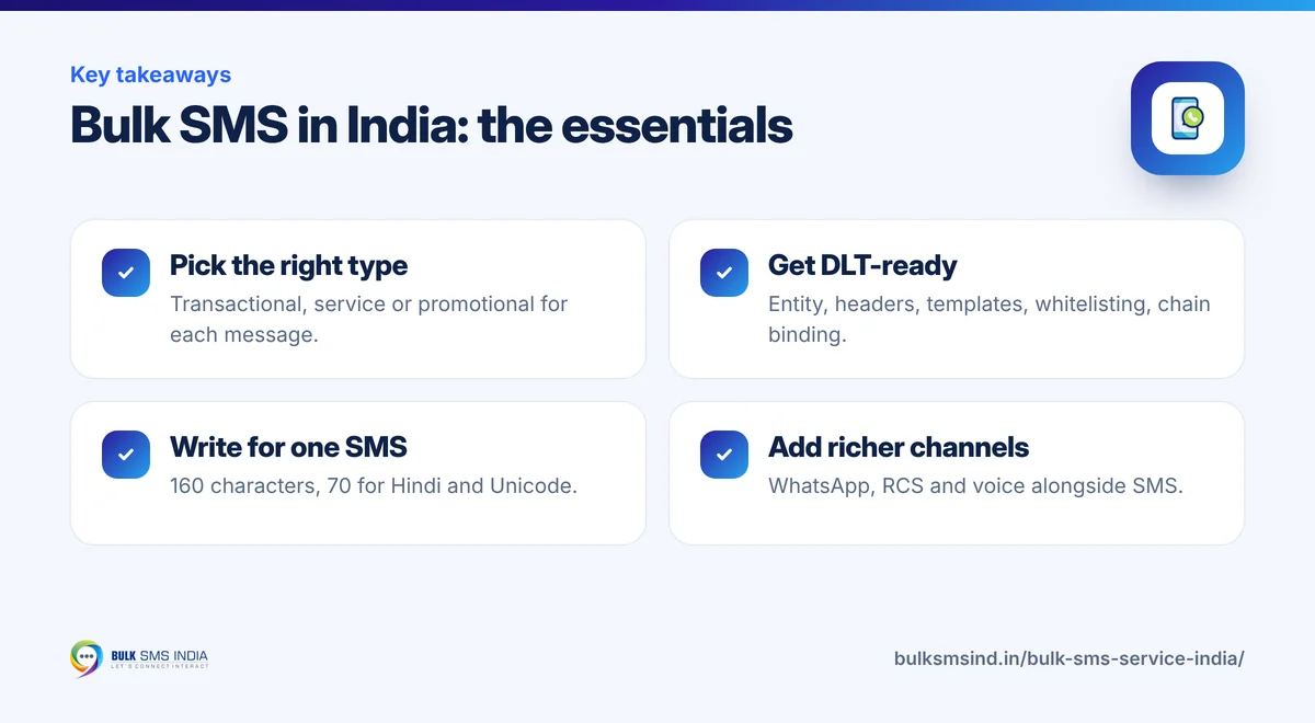 Infographic: Bulk SMS in India: the essentials – key takeaways from Bulk SMS India
