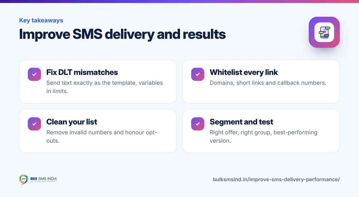 Infographic: Improve SMS delivery and results – key takeaways from Bulk SMS India