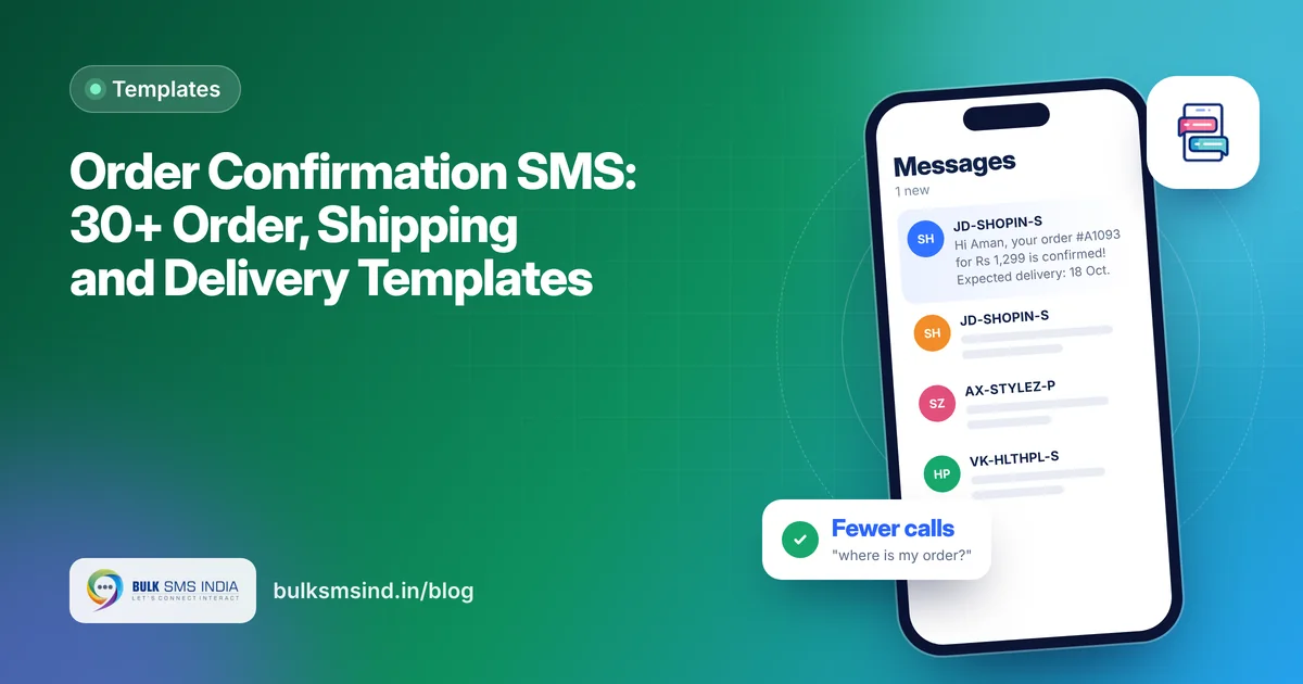 Order Confirmation SMS: 30+ Order, Shipping and Delivery Templates – order confirmation sms guide by Bulk SMS India