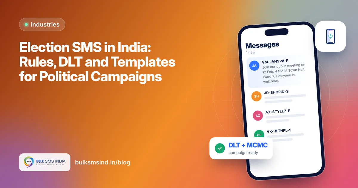 Election SMS in India: Rules, DLT and Templates for Political Campaigns – election bulk sms guide by Bulk SMS India
