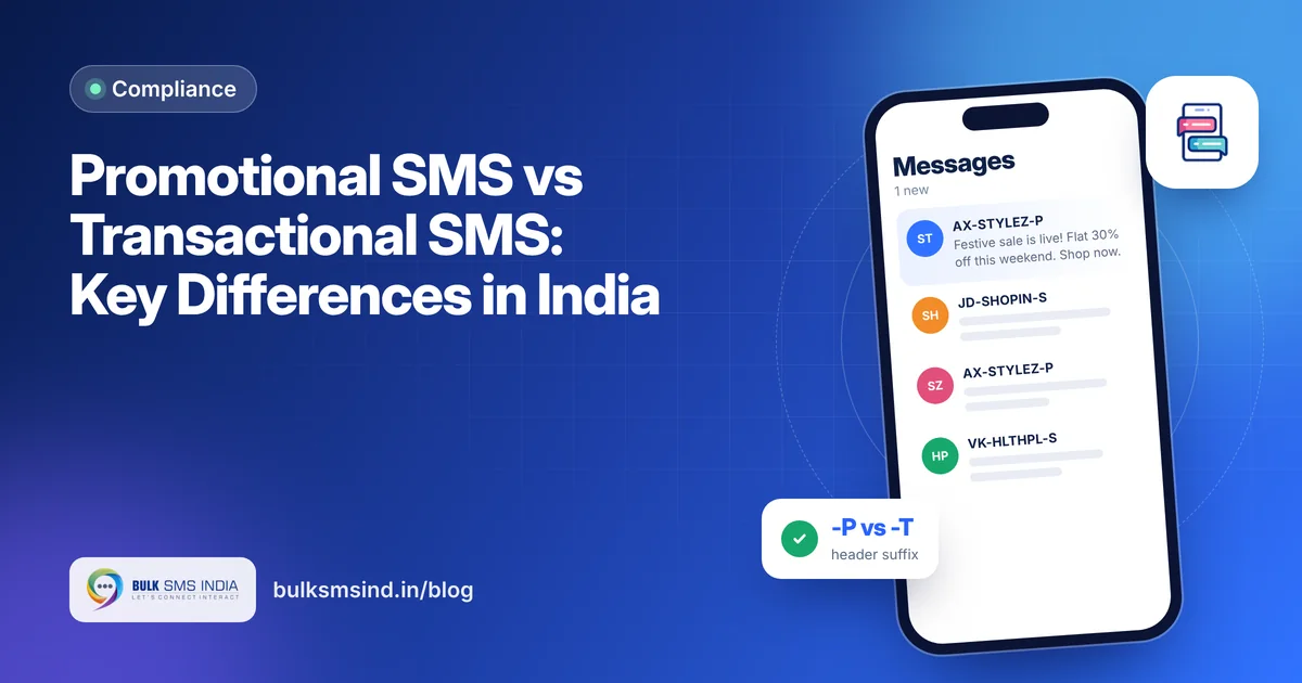 Promotional SMS vs Transactional SMS: Key Differences in India – promotional vs transactional sms guide by Bulk SMS India