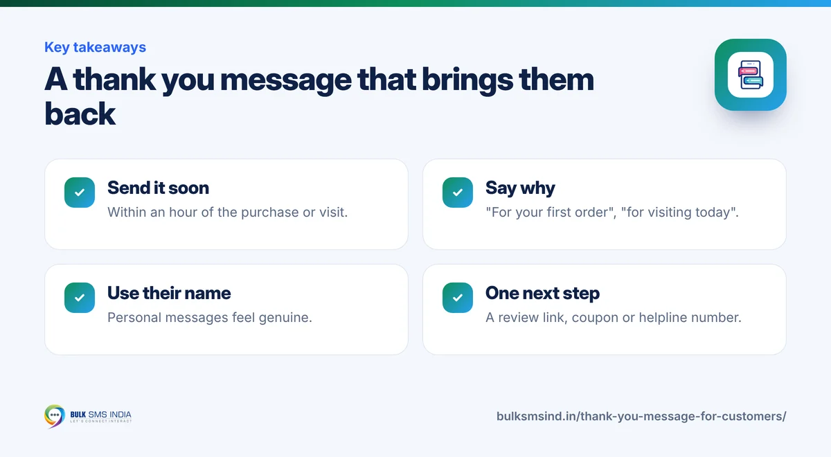 Infographic: A thank you message that brings them back – key takeaways from Bulk SMS India