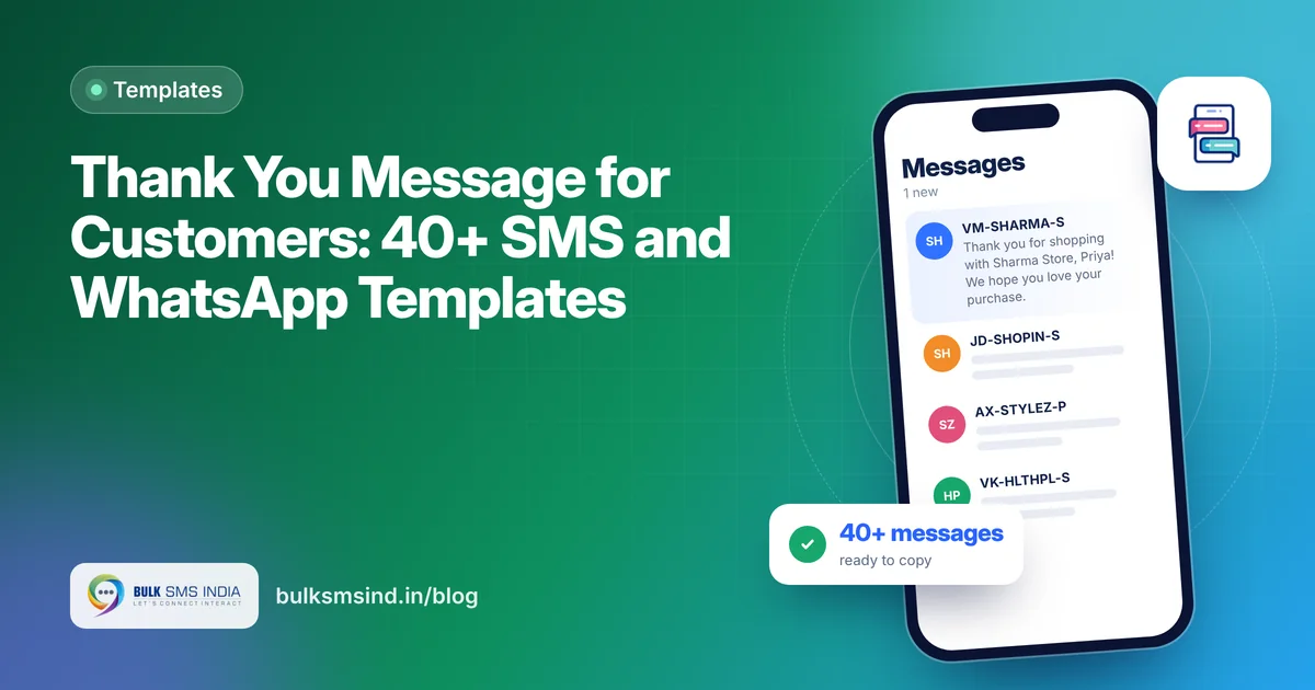 Thank You Message for Customers: 40+ SMS and WhatsApp Templates – thank you message for customers guide by Bulk SMS India