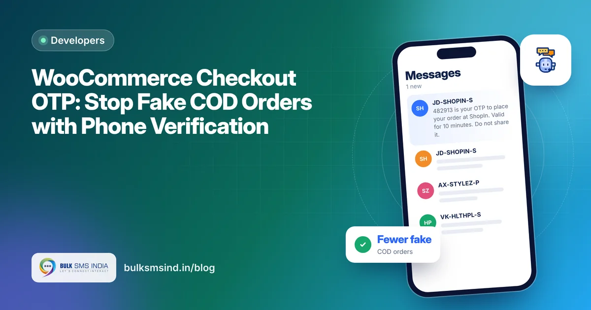 WooCommerce Checkout OTP: Stop Fake COD Orders with Phone Verification – woocommerce otp verification guide by Bulk SMS India